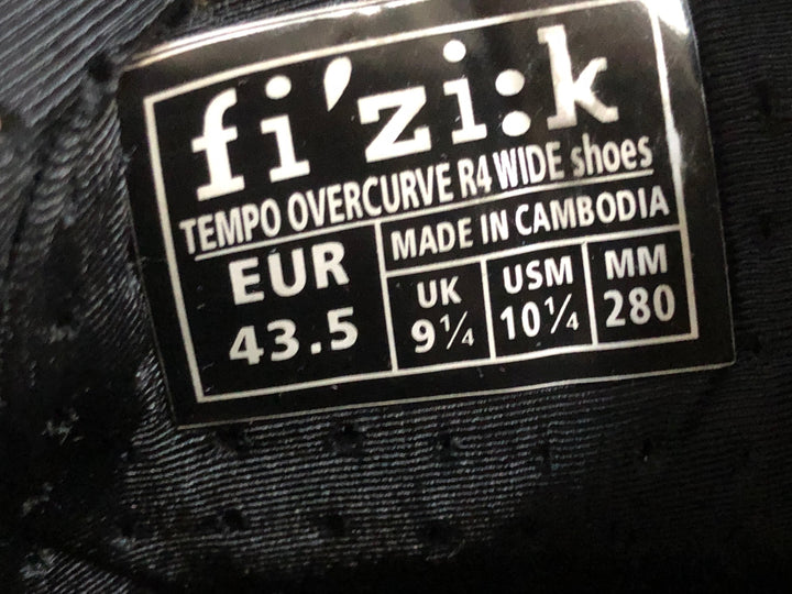 JZ417 フィジーク fizik TEMPO OVERCURVE R4 WIDE ビンディングシューズ EU43.5 黒