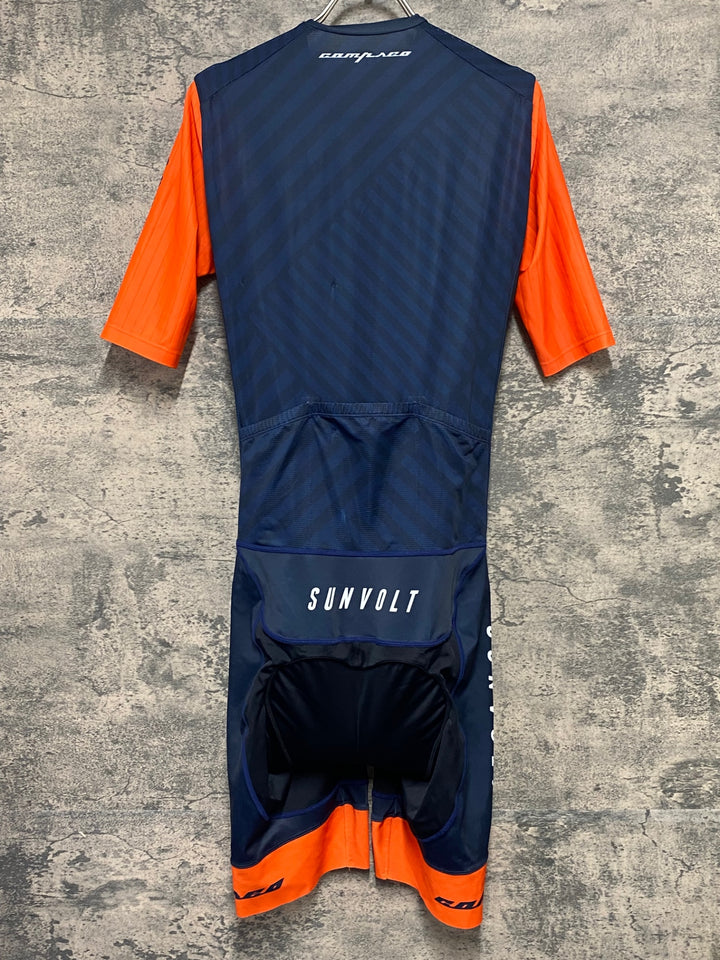 KG282 サンボルト SUNVOLT 半袖 ワンピース 紺 オレンジ L