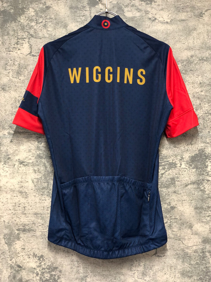 KK138 ラファ Rapha WIGGINS REPLICA JERSEY 半袖 サイクルジャージ 紺 赤 S