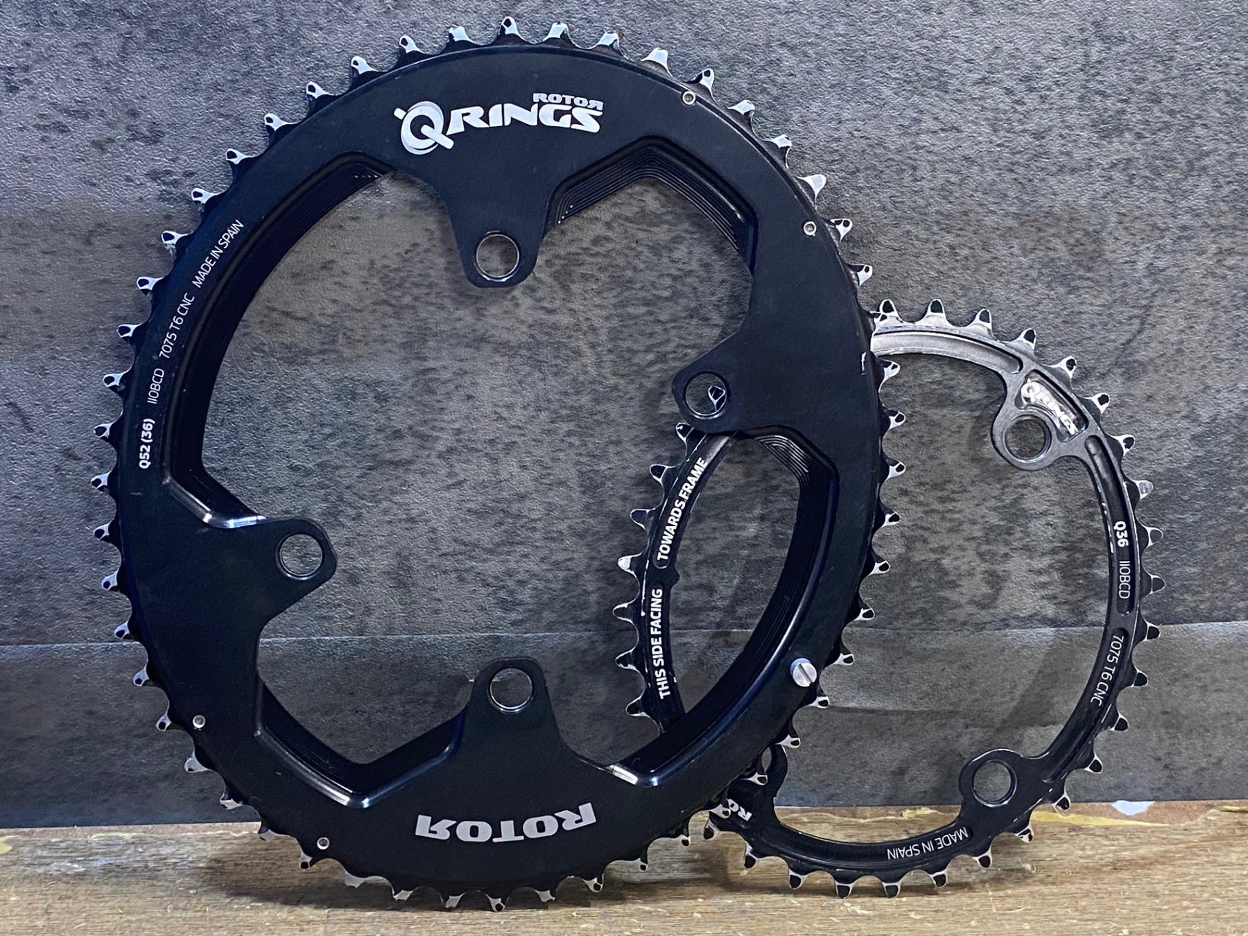 rotor q rings 52t 36t 楕円 110bcd 11s 12s ROTOR Q RINGS 110×4 OUTER 12-11S / ローター 楕円チェーンリング
