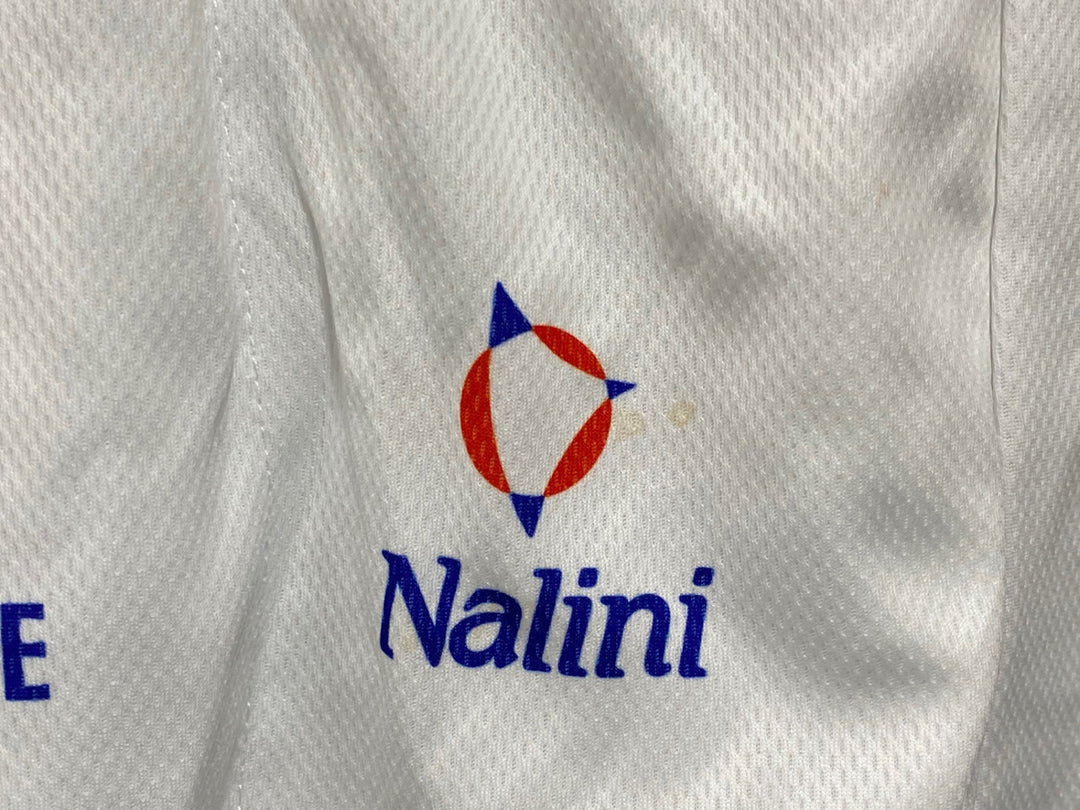 KE985 ナリーニ Nalini 半袖 サイクルジャージ 白 青 SIZE4 ハーフジップ ※染み