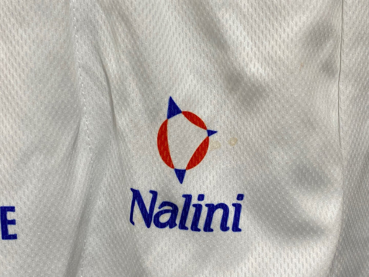 KE985 ナリーニ Nalini 半袖 サイクルジャージ 白 青 SIZE4 ハーフジップ ※染み
