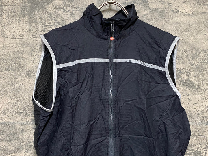 KB213 カステリ CASTELLI ROSSO CORSA サイクルベスト ジレ グレー XL ※ロゴ劣化