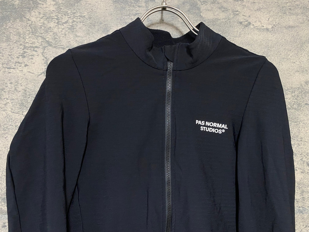 KD412 パスノーマルスタジオ PAS NORMAL STUDIOS Men's Essential Long Sleeve Jersey 長袖 サイクルジャージ 黒 S 裏起毛