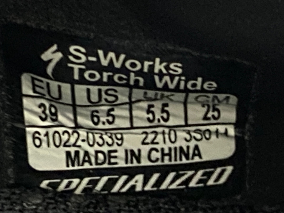 HK185 スペシャライズド SPECIALIZED S-WORKS TORCH RD SHOE ビンディングシューズ 3穴 BLK EU39
