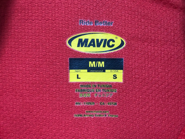JH286 マヴィック MAVIC 長袖 メッシュ サイクルジャージ 赤 L