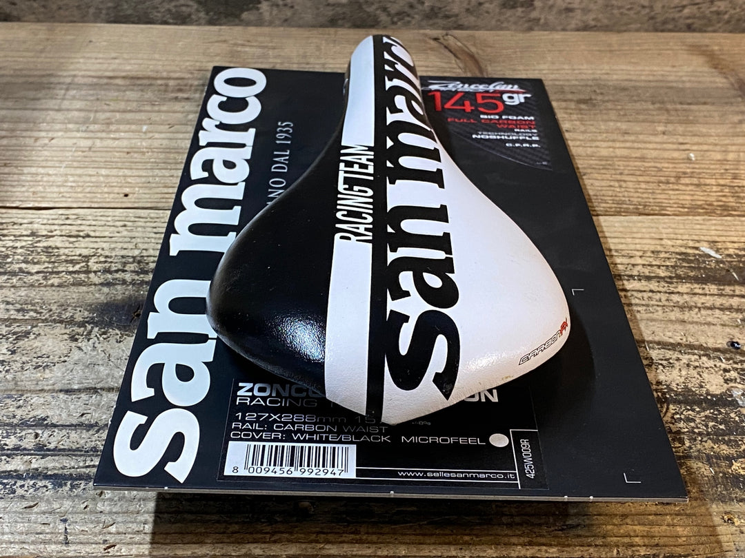 JR321 サンマルコ san marco Zoncolan CARBON FX RACING TEAM サドル 白黒 127mm CARBON レール