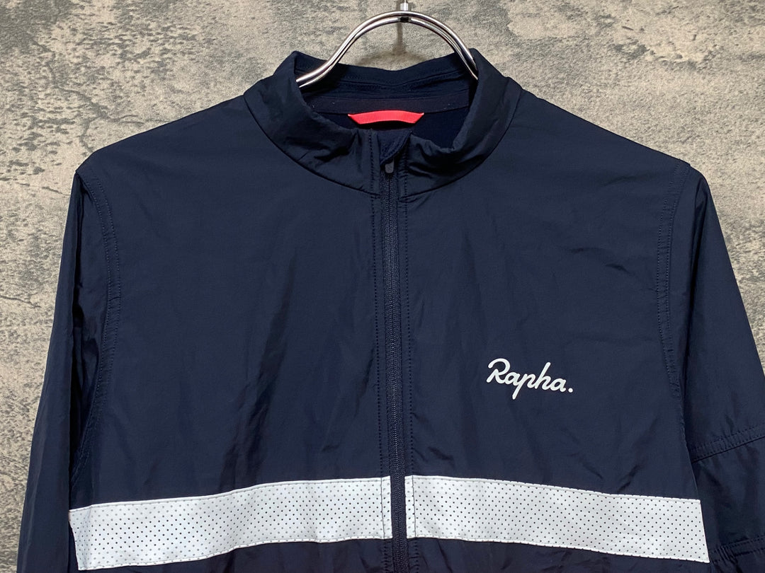 KE817 ラファ Rapha LONG SLEEVE WINDBLOCK JERSEY 長袖 サイクルジャージ L 濃紺