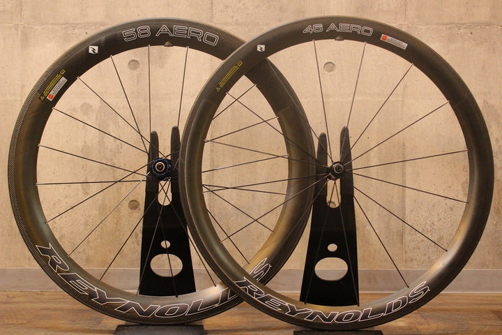 レイノルズ REYNOLDS 58 AERO / 48 AERO カーボン クリンチャー ホイールセット シマノ 11/12S 16C【名古屋店】