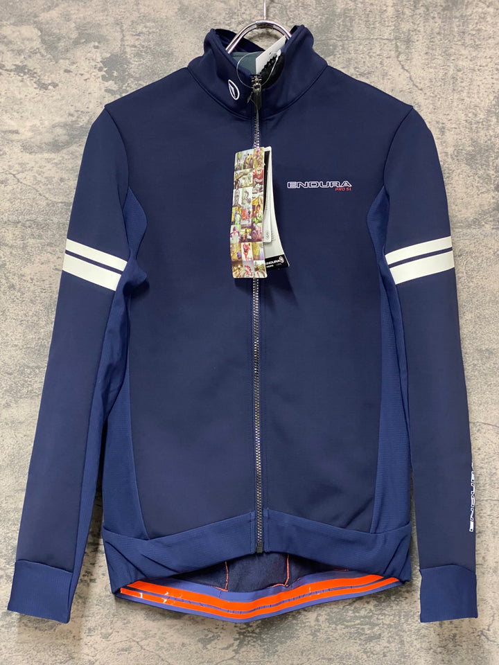 KM554 エンデュラ ENDURA PRO SL 長袖 サイクルジャケット 紺 S 裏起毛