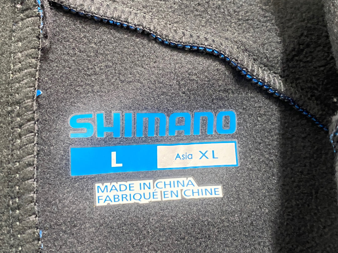 JW483 シマノ SHIMANO 長袖 サイクルジャケット 青 黒 XLサイズ 裏起毛 防風