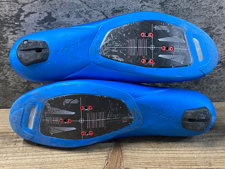 KF323 シマノ SHIMANO RC9 SHRC901 ビンディングシューズ 3穴 BOA 青 EU45 ※ガリ傷