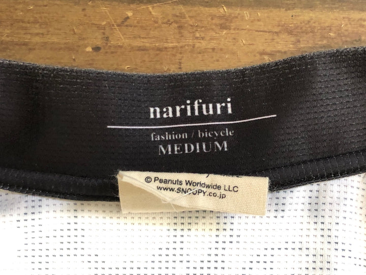 KE334 ナリフリ narifuri VINTAGE PEANUTS 半袖 サイクルジャージ 白 黒 M スヌーピー