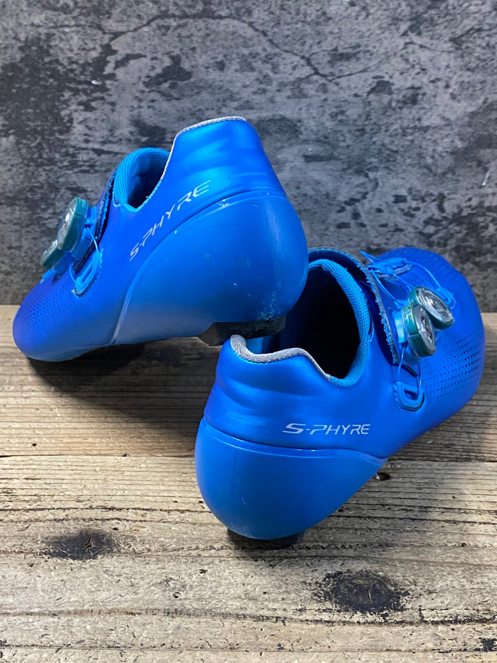 KF323 シマノ SHIMANO RC9 SHRC901 ビンディングシューズ 3穴 BOA 青 EU45 ※ガリ傷