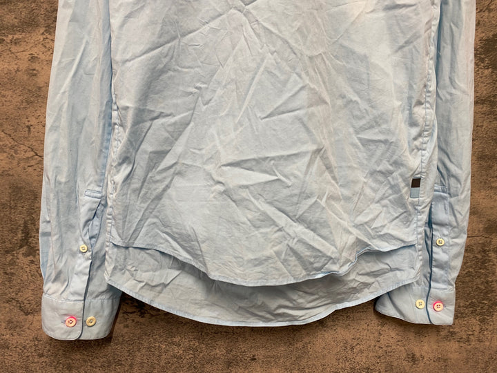 KD501 ラファ Rapha POPLIN SHIRT 長袖 シャツ 水色 M ※シミ、ほつれ