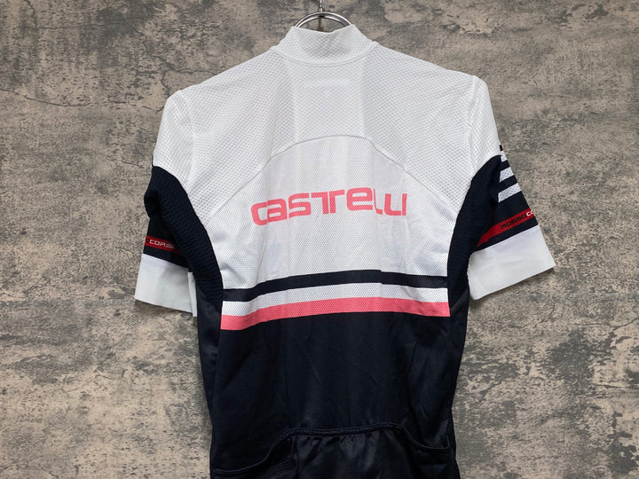 JV386 カステリ CASTELLI ロッソコルサ ROSSO CORSA 半袖 サイクルジャージ 白 L