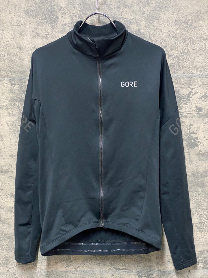 JQ795 ゴア GORE 長袖 サイクルジャージ 黒 EU-Mサイズ 裏起毛