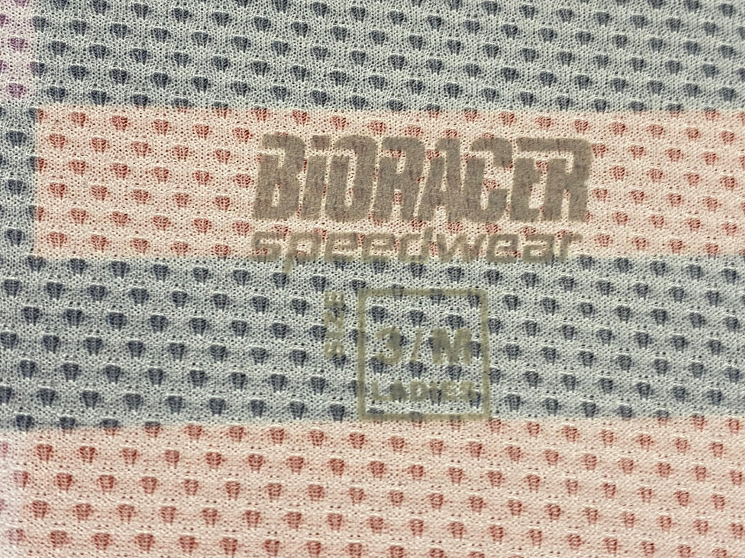 JS091 ビオレーサー BIORACER 半袖 サイクルジャージ 赤 黒 レディース 3/M