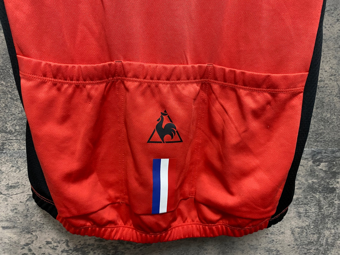 JO849 ルコックスポルティフ le coq sportif 半袖 サイクルジャージ 赤 O