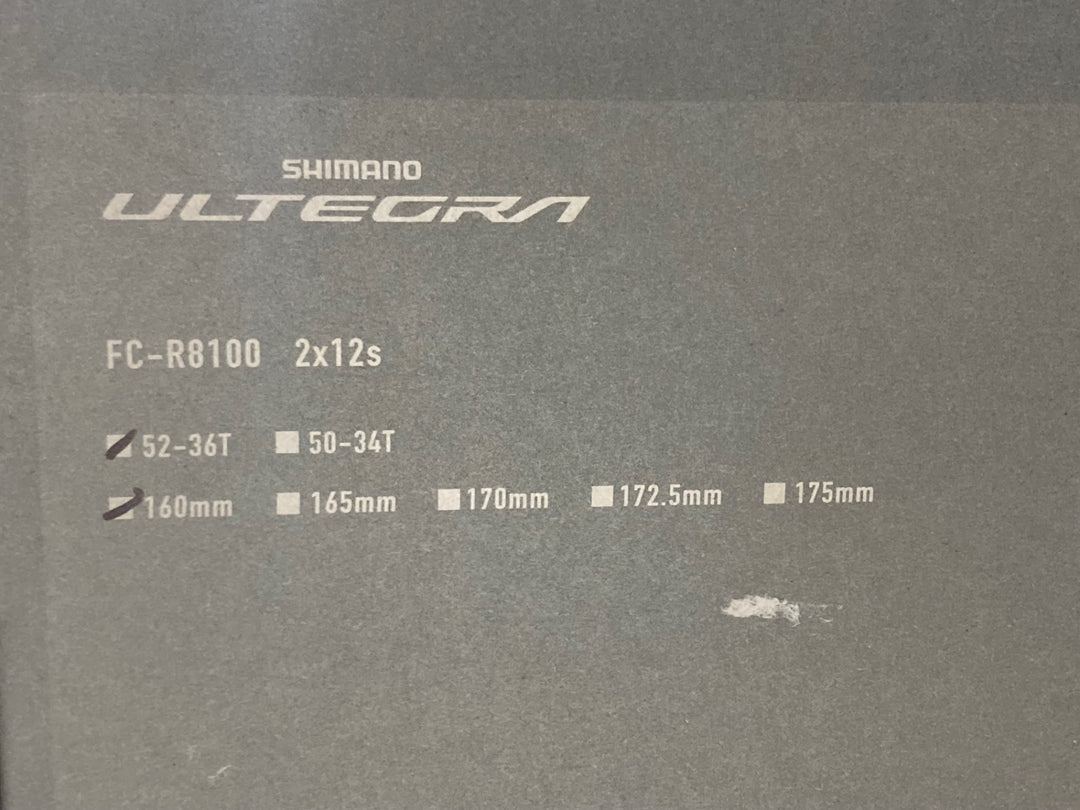 JR416 シマノ SHIMANO アルテグラ ULTEGRA FC-R8100 クランクセット 160mm 52/36T