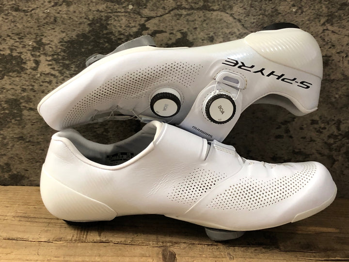 KM764 シマノ SHIMANO エスファイア S-PHYRE SHRC903M ビンディングシューズ 白 EU41E