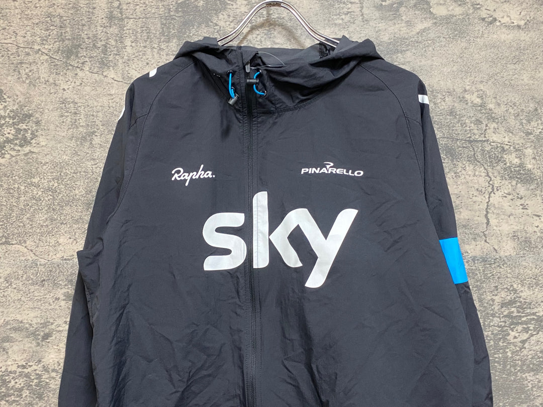 JN161 ラファ Rapha SPRAY JACKET 長袖 ウィンドブレーカー 黒 L TEAM Sky