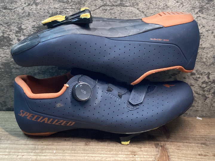 JT130 スペシャライズド SPECIALIZED TORCH 2.0 ビンディングシューズ 3穴 ネイビー オレンジ EU42