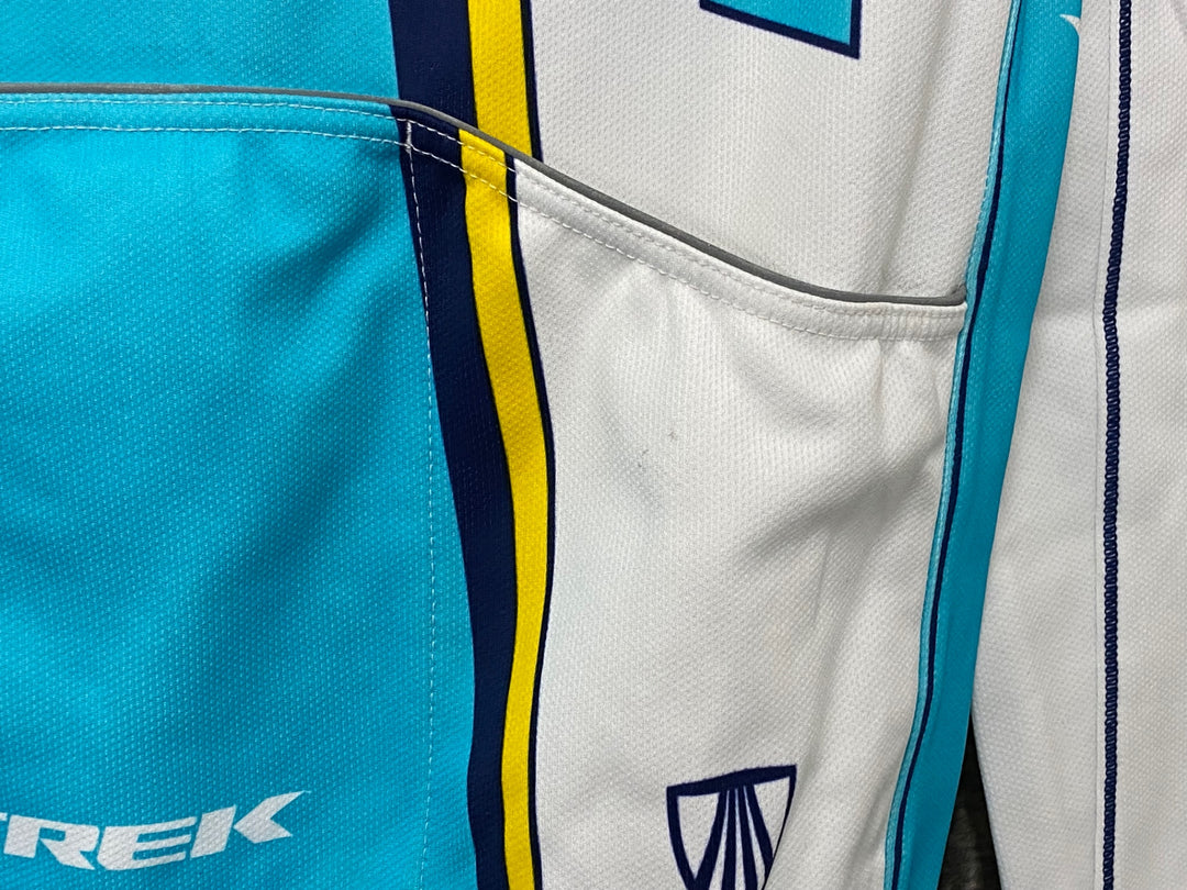 JG896 トレック TREK 長袖 サイクルジャージ 白青 M 裏起毛 ASTANA