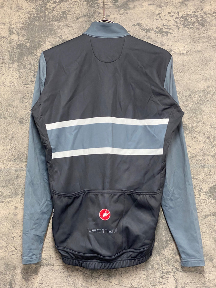 KD433 カステリ CASTELLI 長袖 サイクルジャージ グレー M 裏起毛 ※スレあり