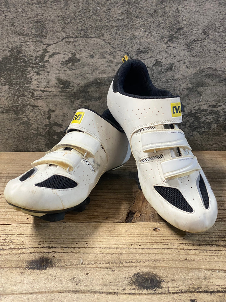 KG506 マヴィック MAVIC キシリウム KSYRIUM ELITE ビンディングシューズ 白 3穴 EU42 ※汚れ