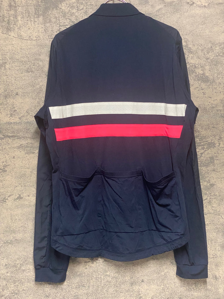 KB638 ラファ Rapha BREVET LONG SLEEVE WINDBLOCK JERSEY 長袖 サイクルジャージ 紺 XL
