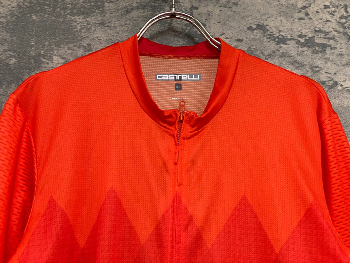 KG574 カステリ CASTELLI 半袖 サイクルジャージ オレンジ XL