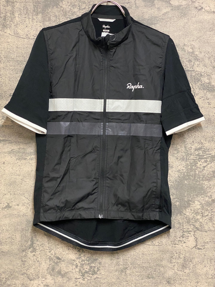 JO326 ラファ Rapha MEN'S WINDBLOCK BREVET JERSEY 半袖 サイクルジャージ 黒 M