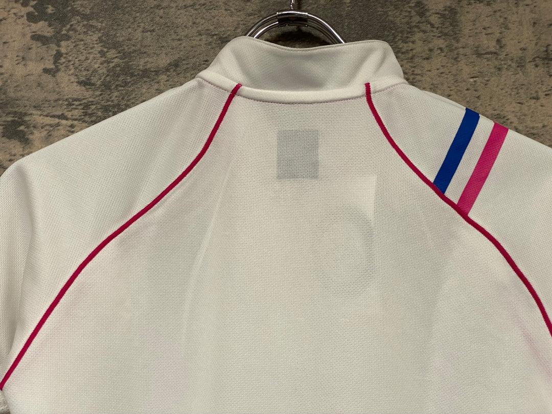 JT493 ルコックスポルティフ le coq sportif 半袖 サイクルジャージ ハーフジップ 白 M