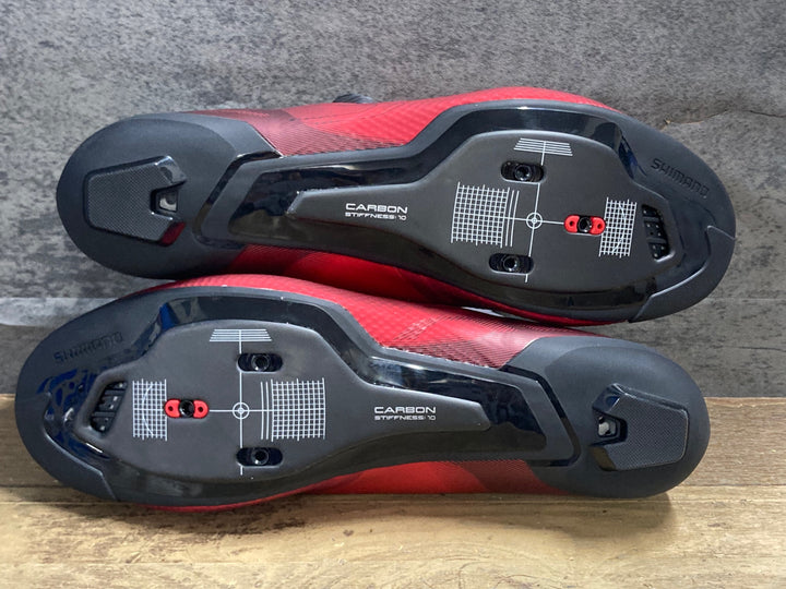 KL047 シマノ SHIMANO RC7 SHRC702M R24E ビンディングシューズ SPD-SL BOA 赤 EU43 WIDE