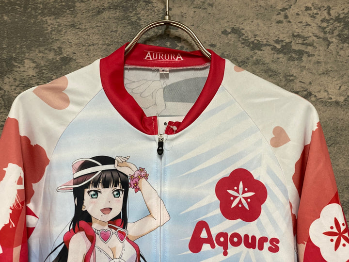 KG889 アウローラ AURORA 半袖 サイクルジャージ 白 赤 XL ラブライブ! サンシャイン!! 2022 黒澤ダイヤ Ver.