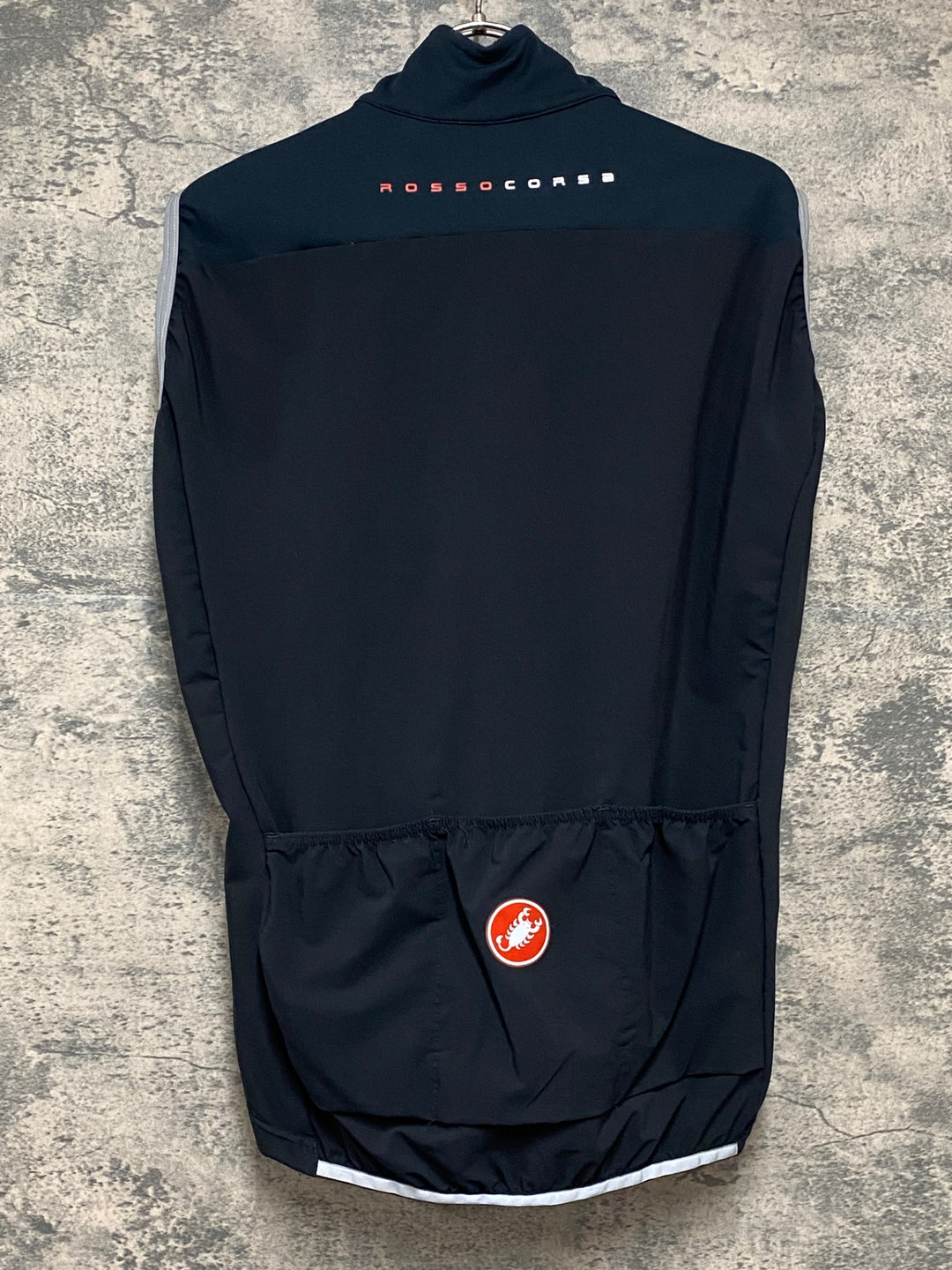 JS954 カステリ CASTELLI ROSSOCORSA perfetto サイクルベスト ジレ 紺 S GORE-TEX INFINIUM