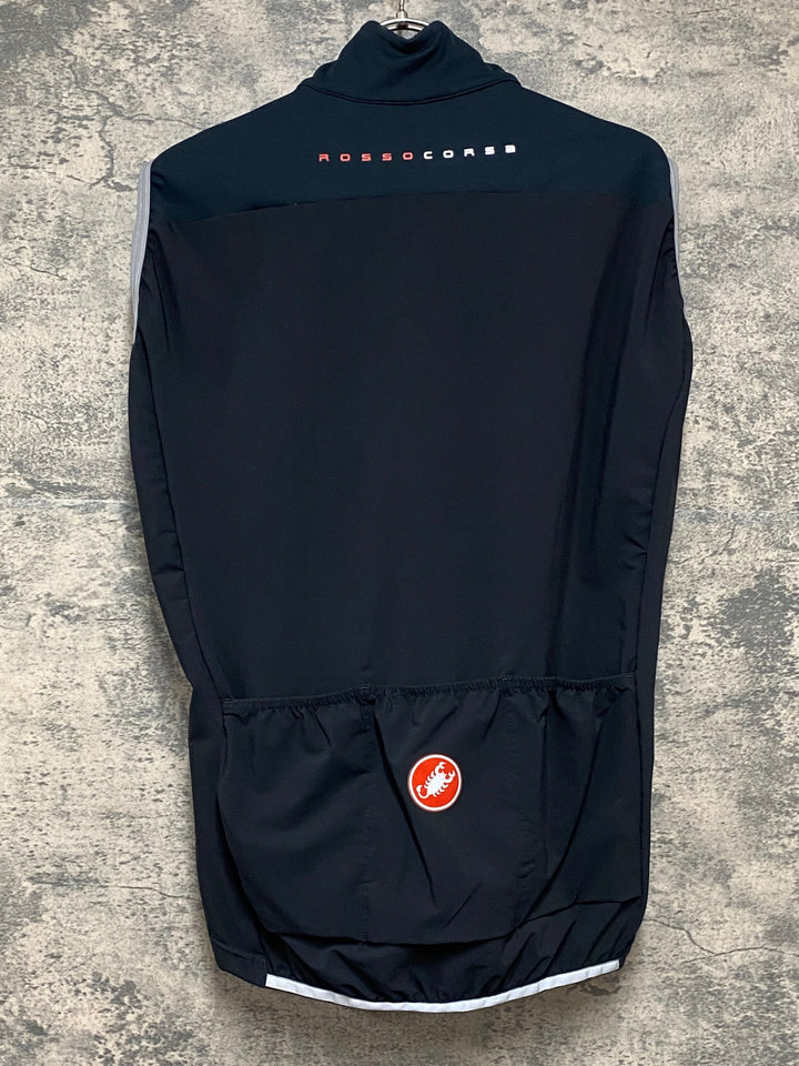 JS954 カステリ CASTELLI ROSSOCORSA perfetto サイクルベスト ジレ 紺 S GORE-TEX INFINIUM