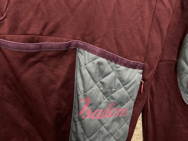 KL404 イザドア Isadore Signature Shield Long Sleeve Jersey 長袖 サイクルジャージ バーガンディー XS ほつれ