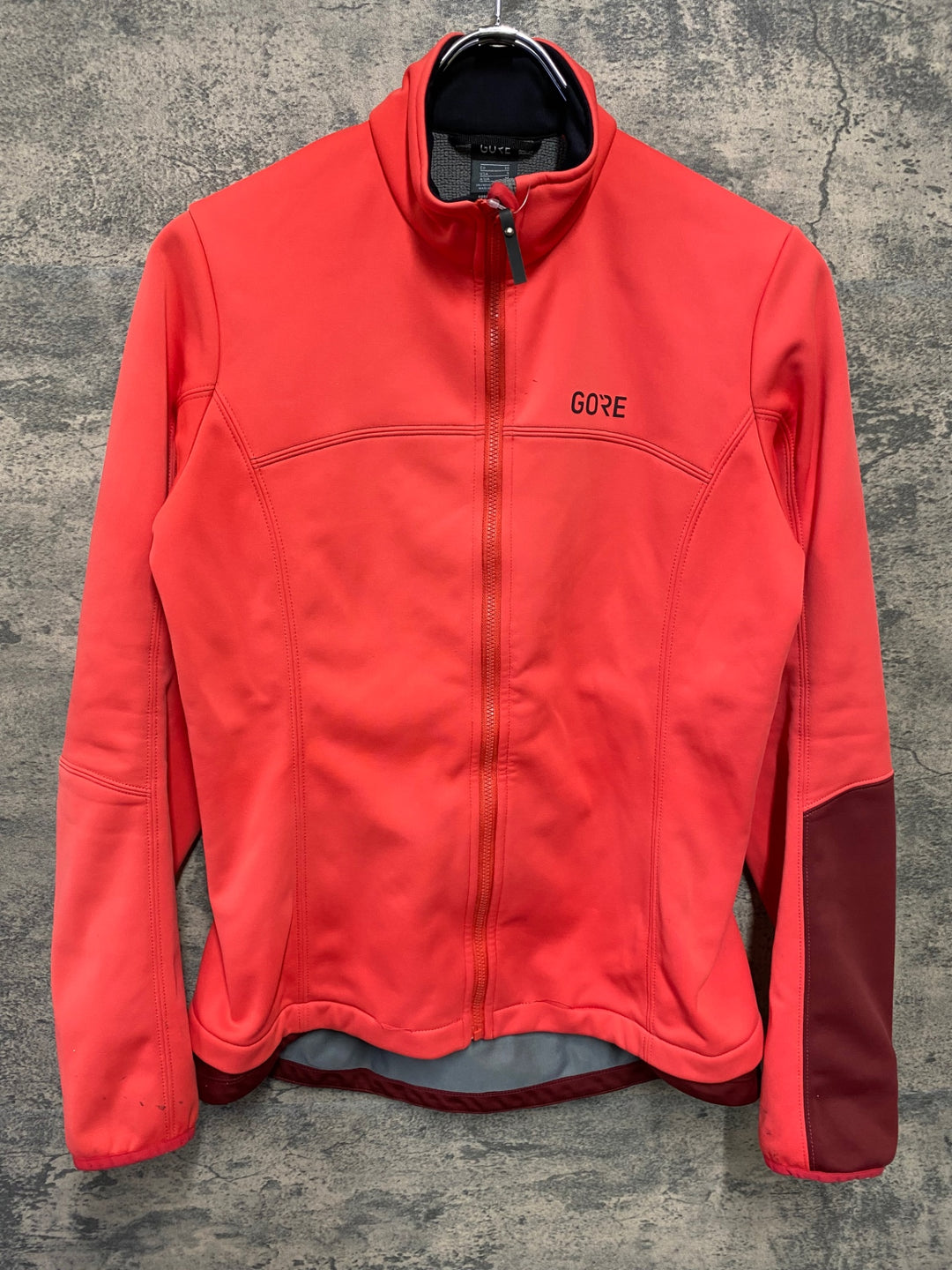 JK841 ゴアバイクウェア GORE BIKE WEAR 長袖サイクルジャケット 赤 ASIA M GORE WIND STOPPER 擦れ