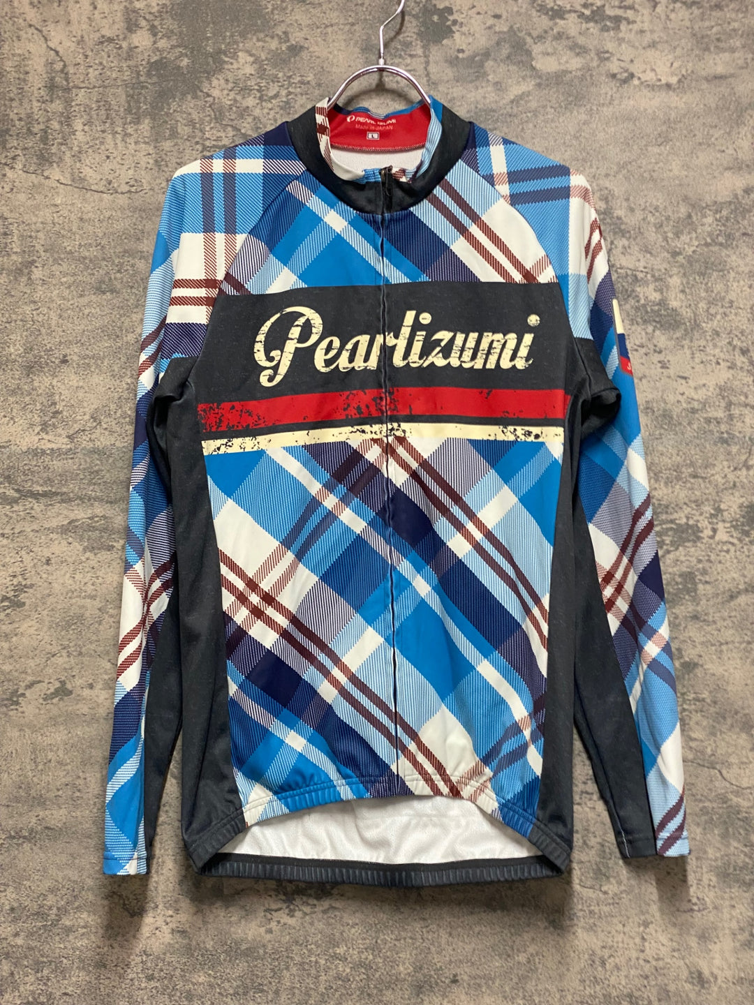 KE186 パールイズミ PEARL iZUMi 長袖 サイクルジャージ 白青赤 L 裏起毛