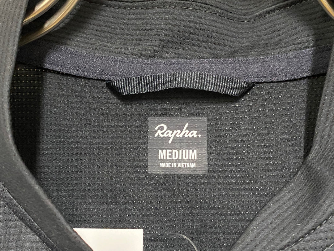 KF216 ラファ Rapha CLASSIC FLYWEIGHT JERSEY 半袖 サイクルジャージ 黒 M ※穴空きのためジャンク