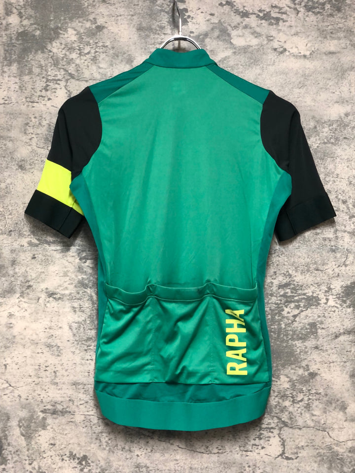 JJ535 ラファ Rapha PRO TEAM TRAINING JERSEY 半袖 サイクルジャージ 緑 XS