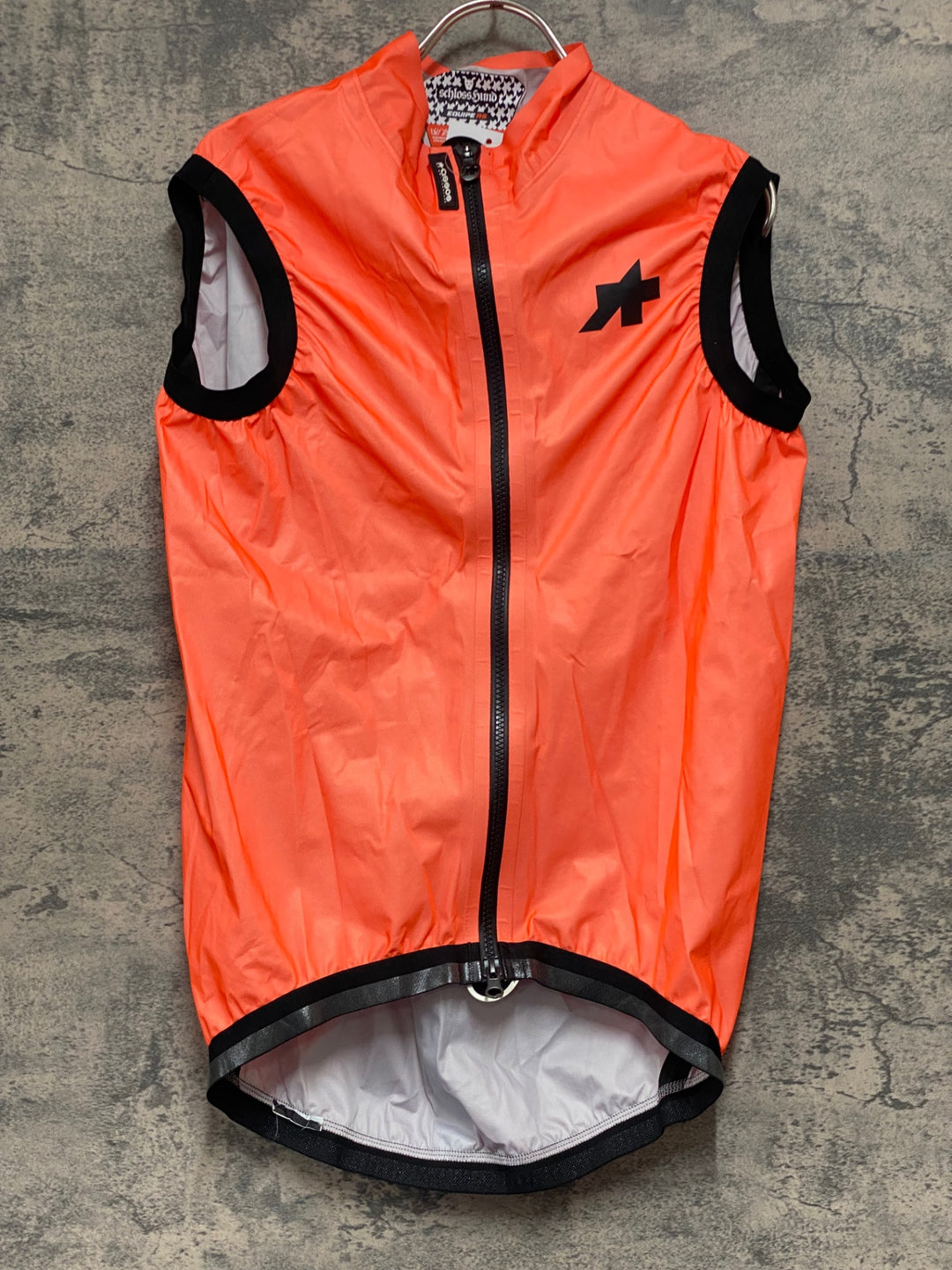JZ085 アソス ASSOS EQUIPE RS Rain Vest lollyRed サイクルベスト ジレ オレンジ M ※タグカット