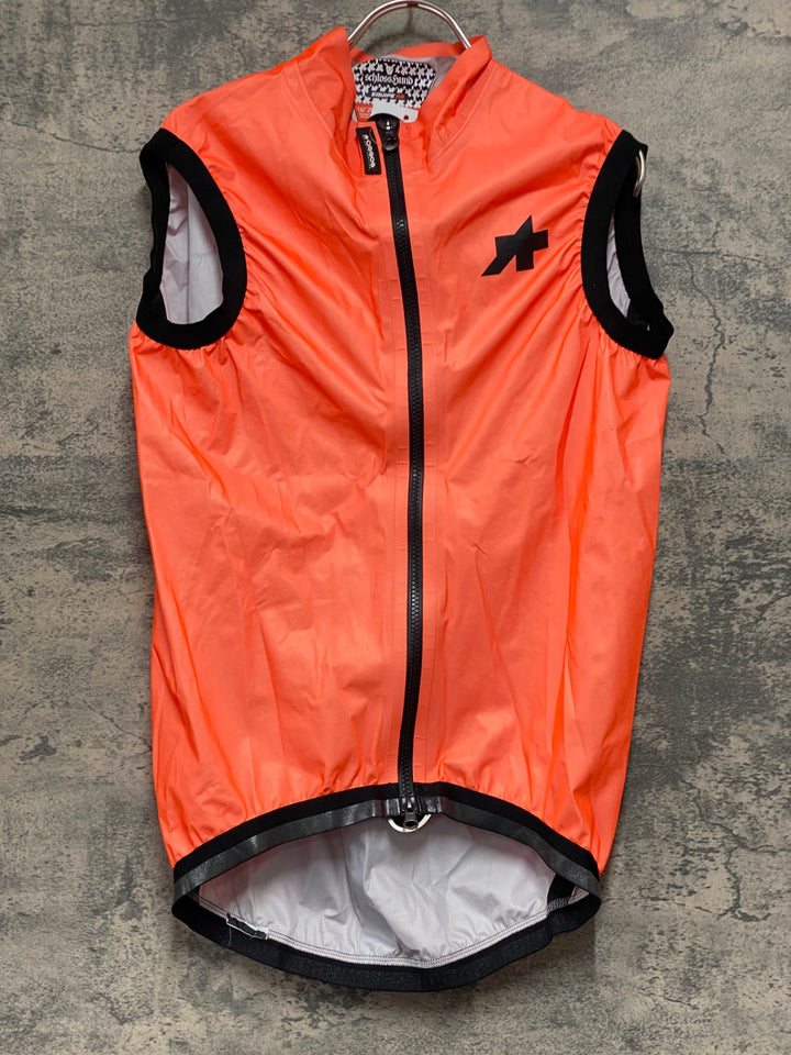 JZ085 アソス ASSOS EQUIPE RS Rain Vest lollyRed サイクルベスト ジレ オレンジ M ※タグカット