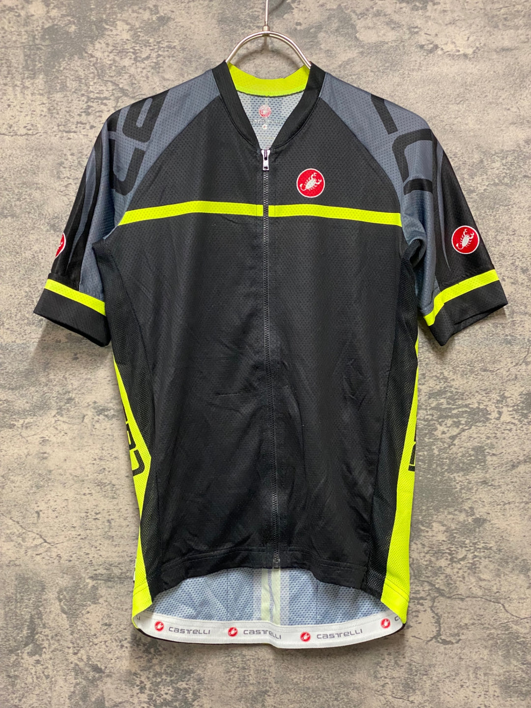 KH241 カステリ CASTELLI 半袖 サイクルジャージ 黒 M ※ややほつれあり