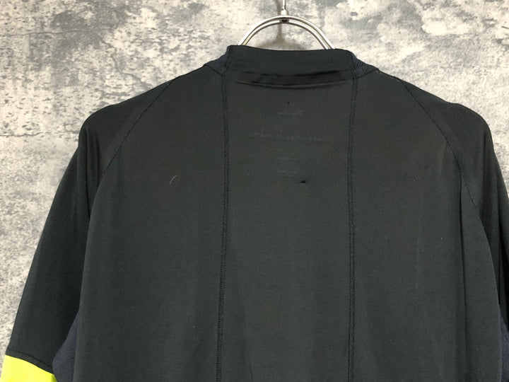 KK984 ラファ RAPHA PRO TEAM JERSEY 半袖 サイクルジャージ 黒 黄 XL ※裏地毛玉有り