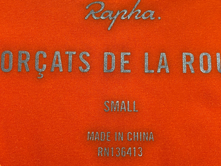 KA009 ラファ Rapha PRO TEAM JACKET 長袖 サイクルジャケット オレンジ S 裏起毛 ※襟破損