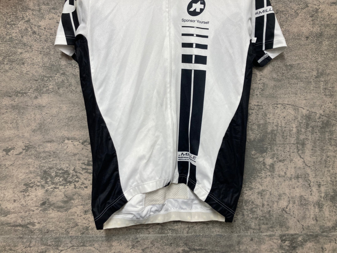 JQ968 アソス ASSOS SS.MILLE 半袖 サイクルジャージ 白 S ※シミ