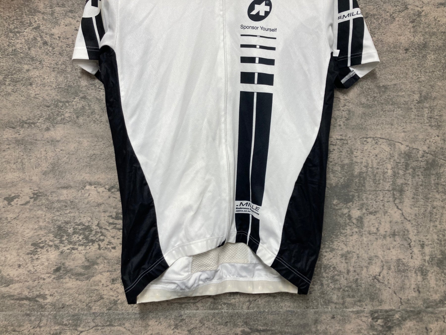 JQ968 アソス ASSOS SS.MILLE 半袖 サイクルジャージ 白 S ※シミ